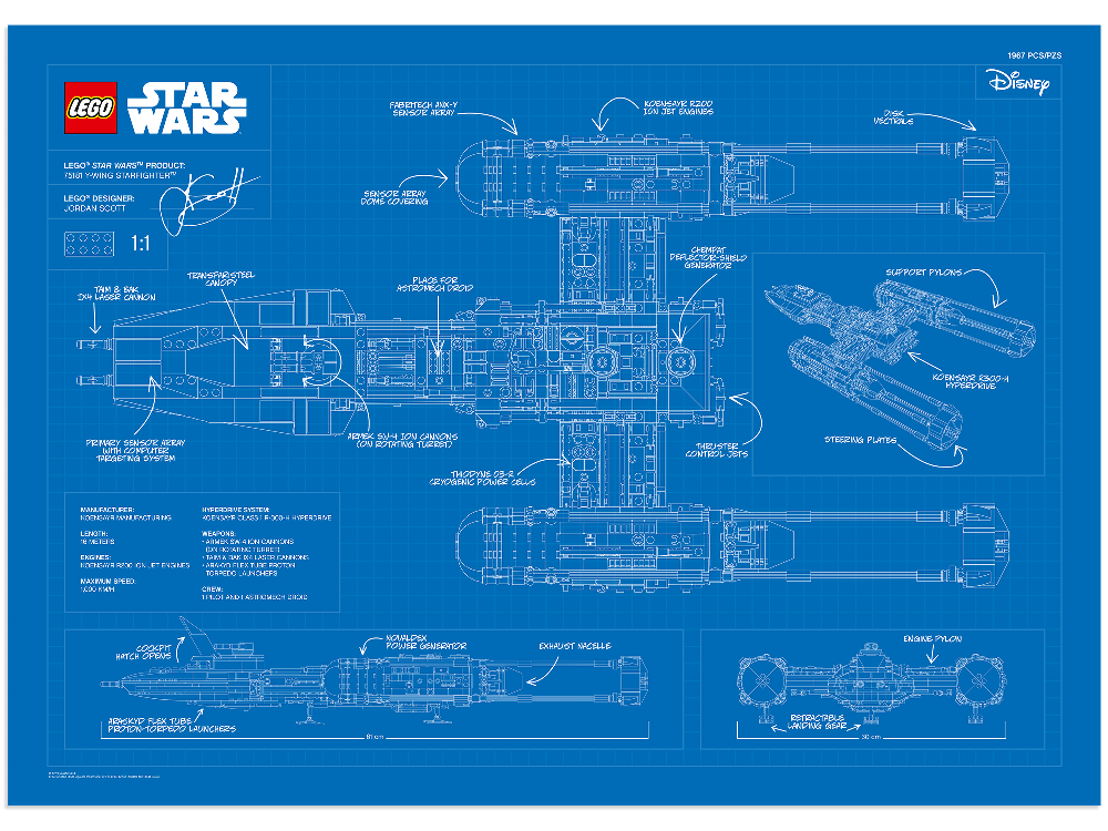 LEGO 5005624 Y-Wing Starfighter Blueprint