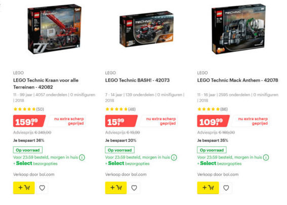 Korting op LEGO Technic