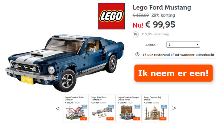 [Aanbieding] LEGO Ford Mustang voor €99,95