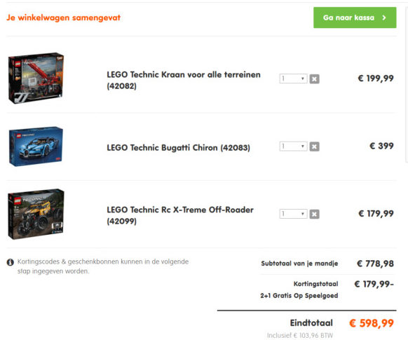 2+1 gratis LEGO sets