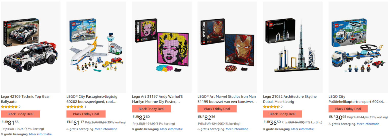 Amazon LEGO Black Friday deals Bouwsteentjes.info