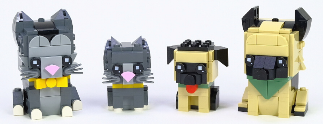 LEGO BrickHeadz Shorthair Cat & Kitten – German Shepherd & Puppy