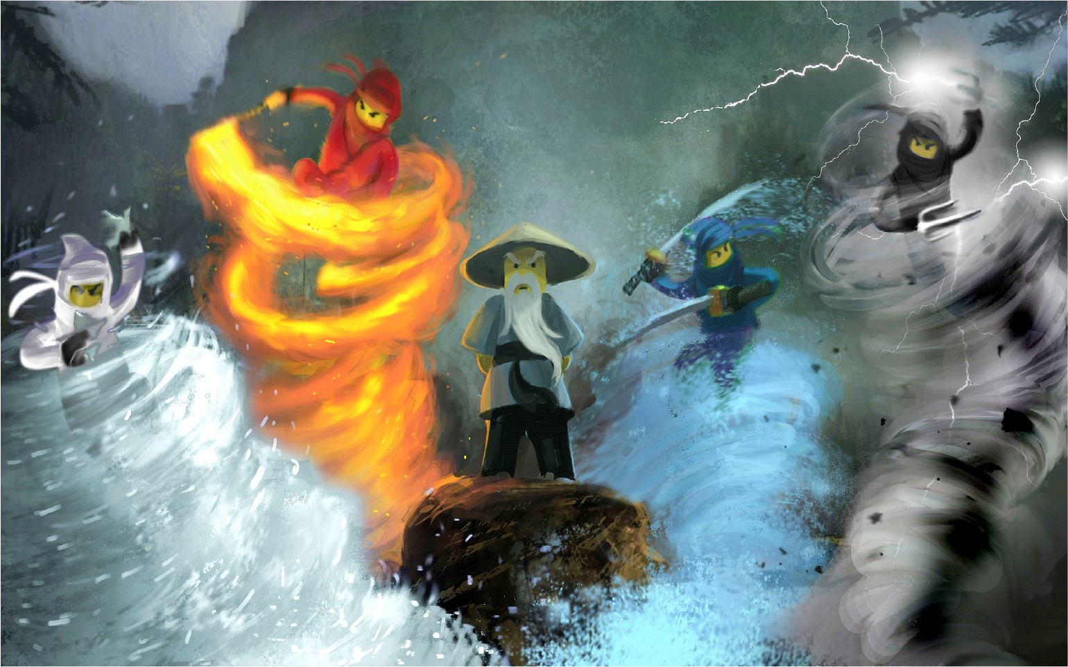 The Ninjago concept was first thought of on a Friday and during the weekend, Craig Sellars painted this_2009