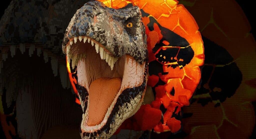 LEGO T. rex beeld van 200.000 steentjes