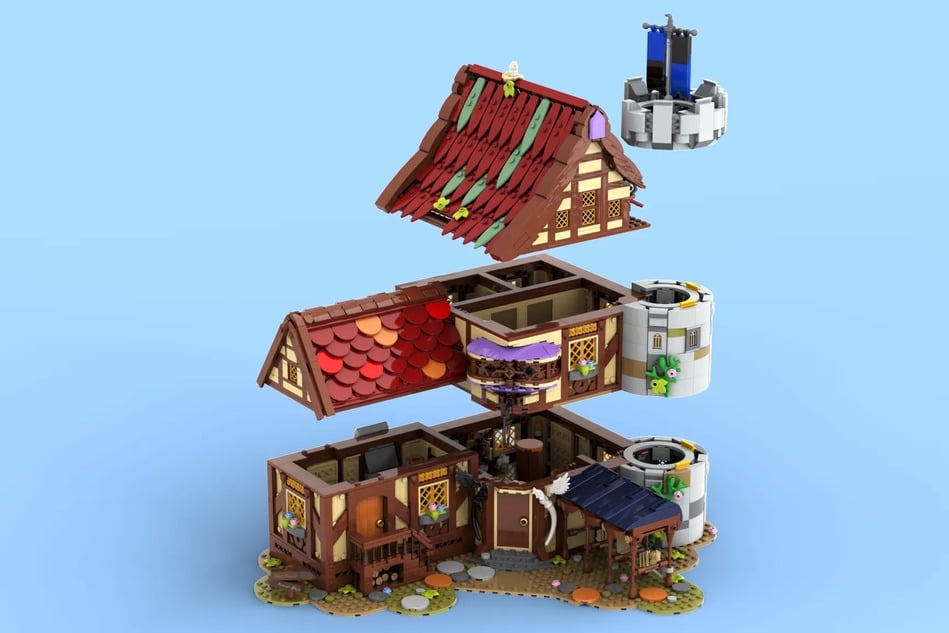 lego ideas medieval guarded inn (11)