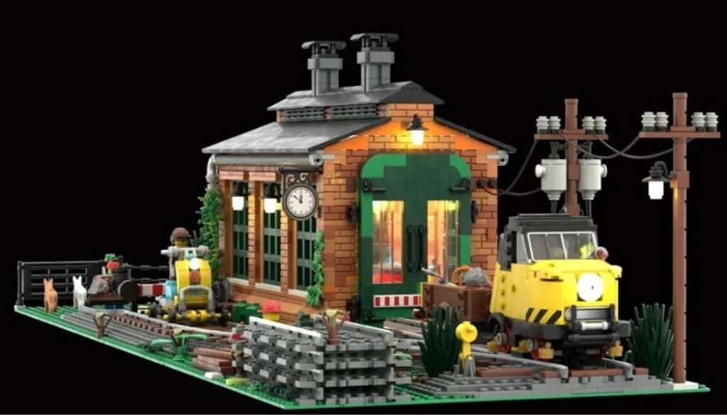 lego ideas the old train engine shed (1)