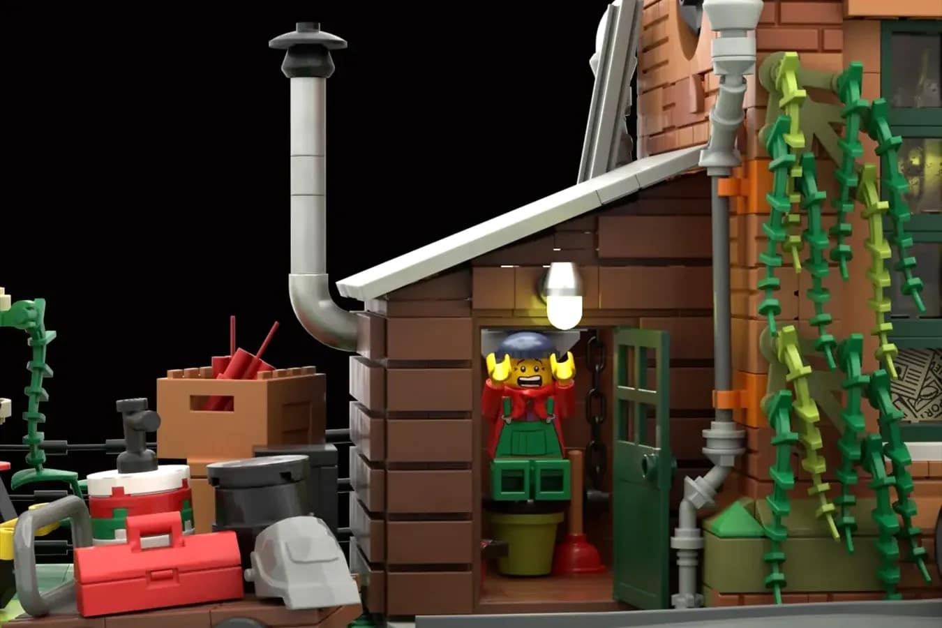 lego ideas the old train engine shed (10)