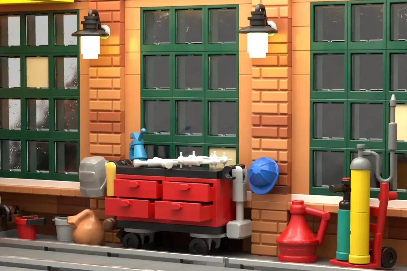 lego ideas the old train engine shed (9)