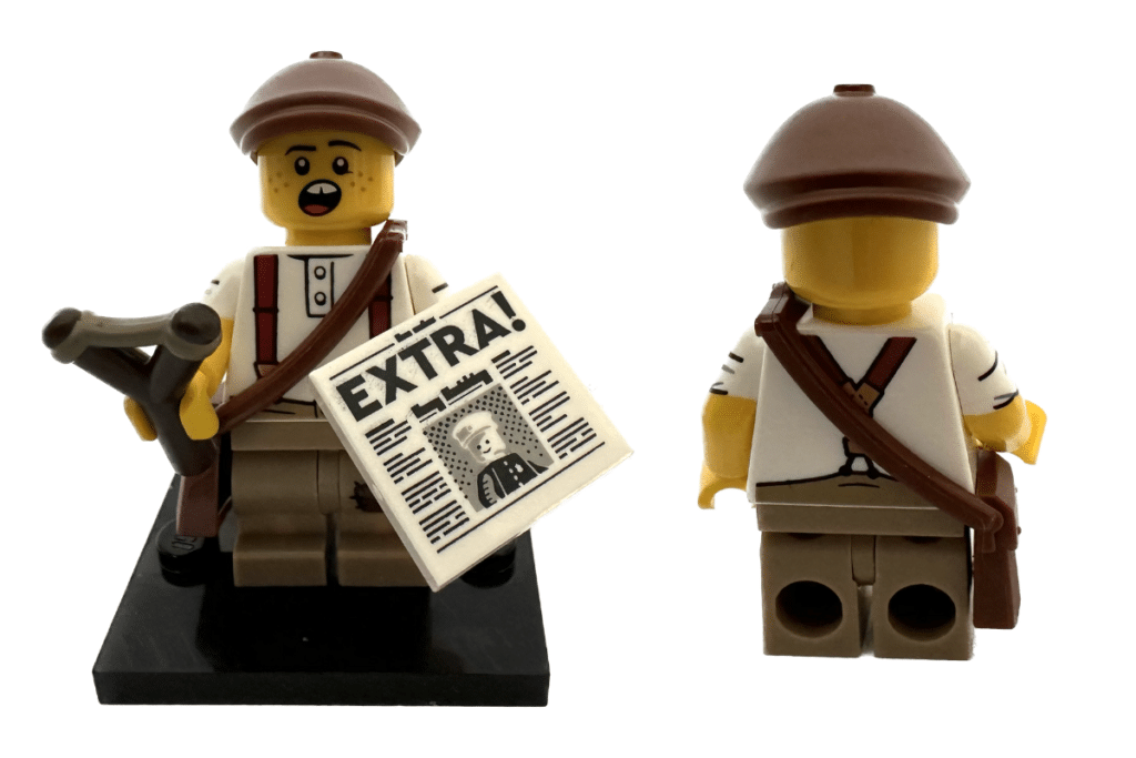 lego 71037 minifigures series 24 news paper kid