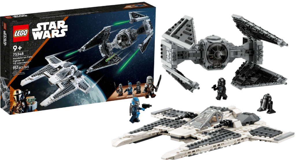 LEGO Star Wars 75348 Mandalorian Fang Fighter vs. TIE Interceptor onthuld