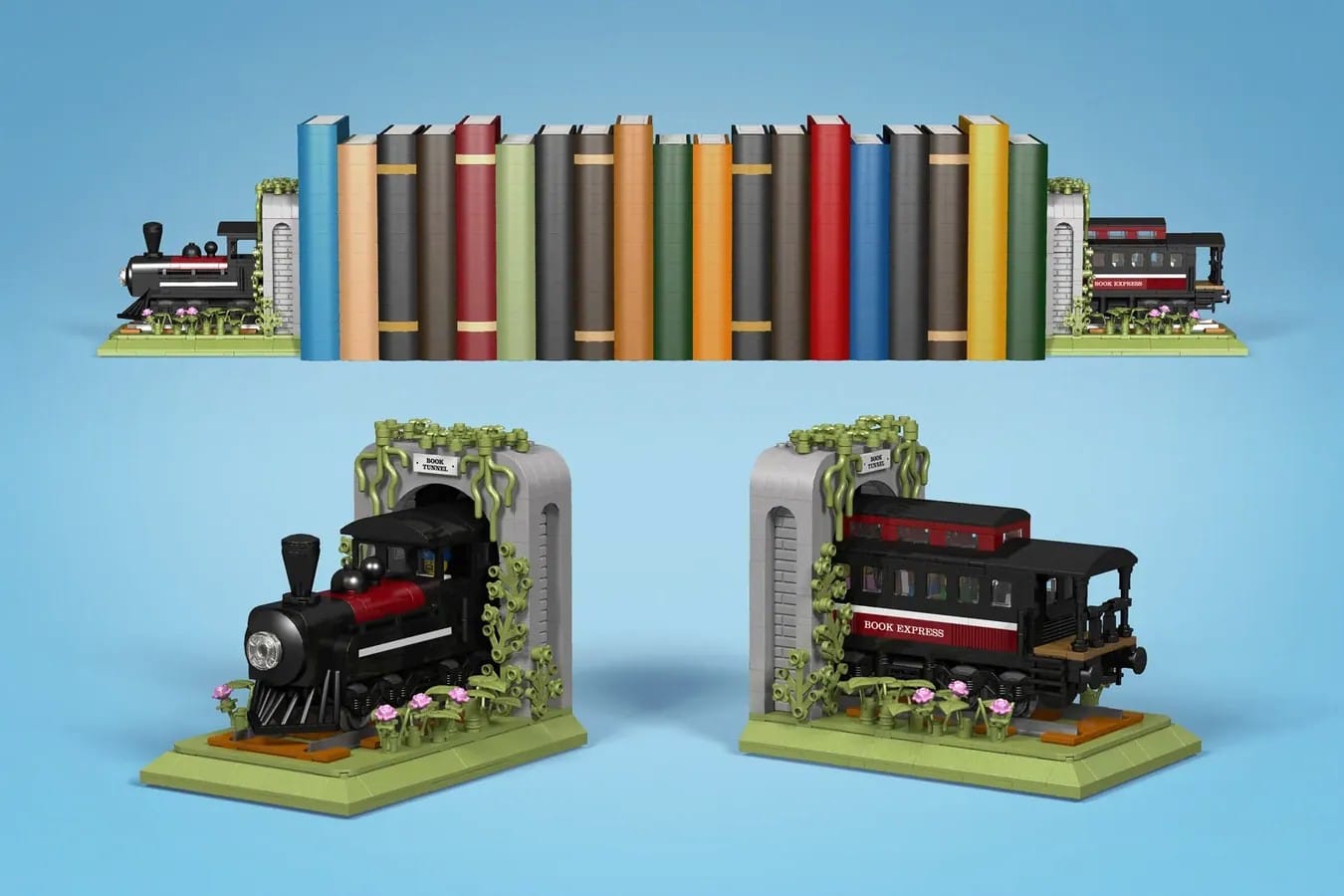lego ideas train bookends