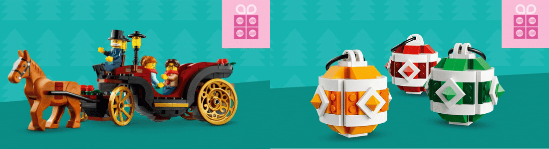gratis lego 40603 wintertime carriage ride & gratis lego 40604 christmas decor set