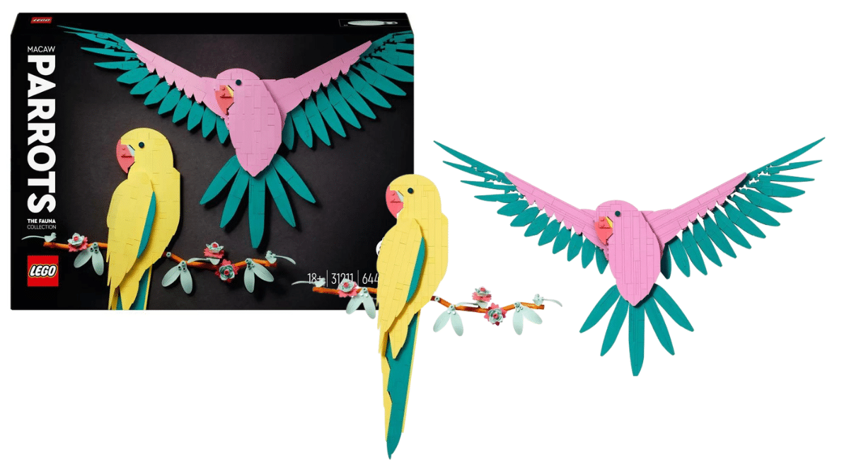 LEGO Art 31211 Macow Parrots onthuld – start van The Fauna Collection