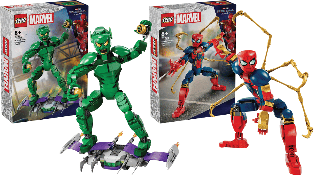 LEGO Marvel 76298 Iron Spider-Man Construction Figure & LEGO Marvel 76284 Green Goblin Construction Figure