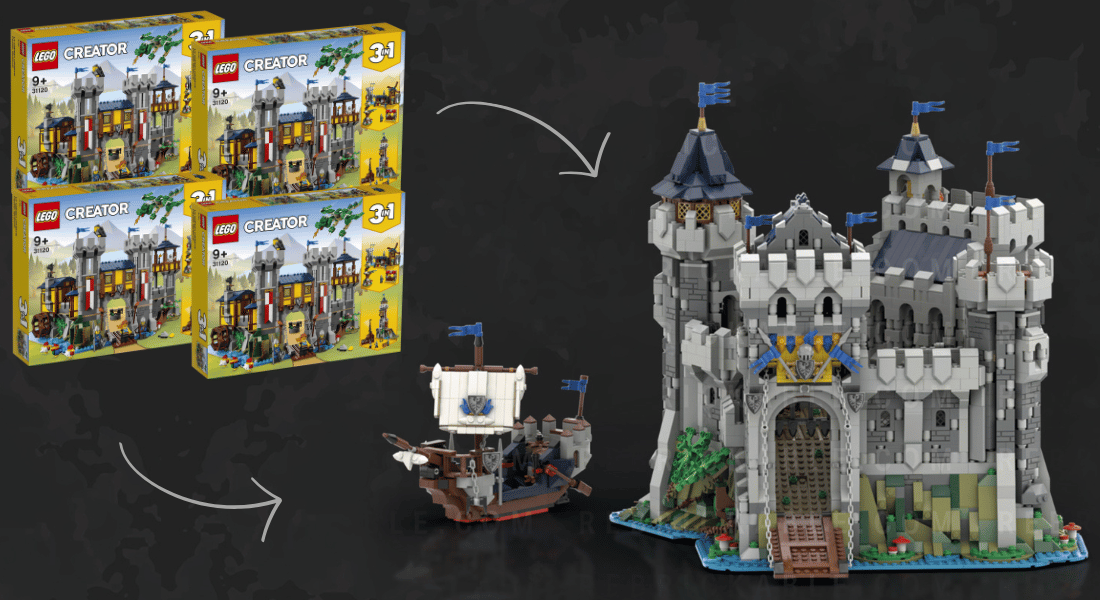 [RYS] Falcon Master’s Castle – met 4 LEGO Creator Medieval Castle sets