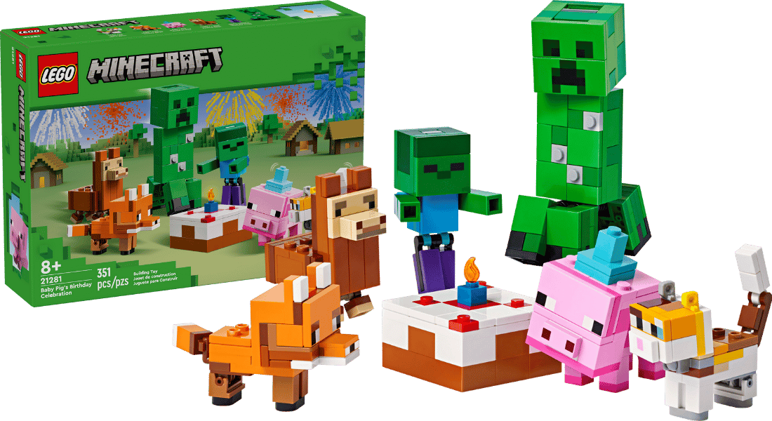 LEGO Minecraft 21281 Baby Pig’s Birthday Celebration onthuld
