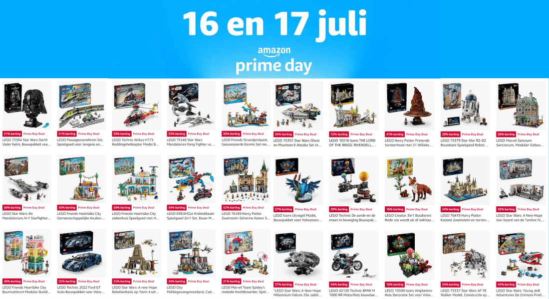 [Prime Days ] hoge korting op veel LEGO sets – laatste dag
