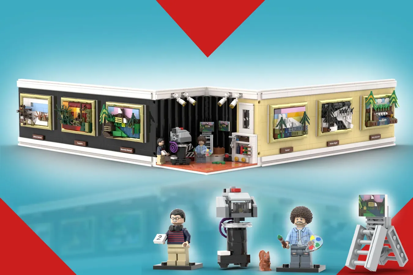 lego ideas bob ross studio & paintings