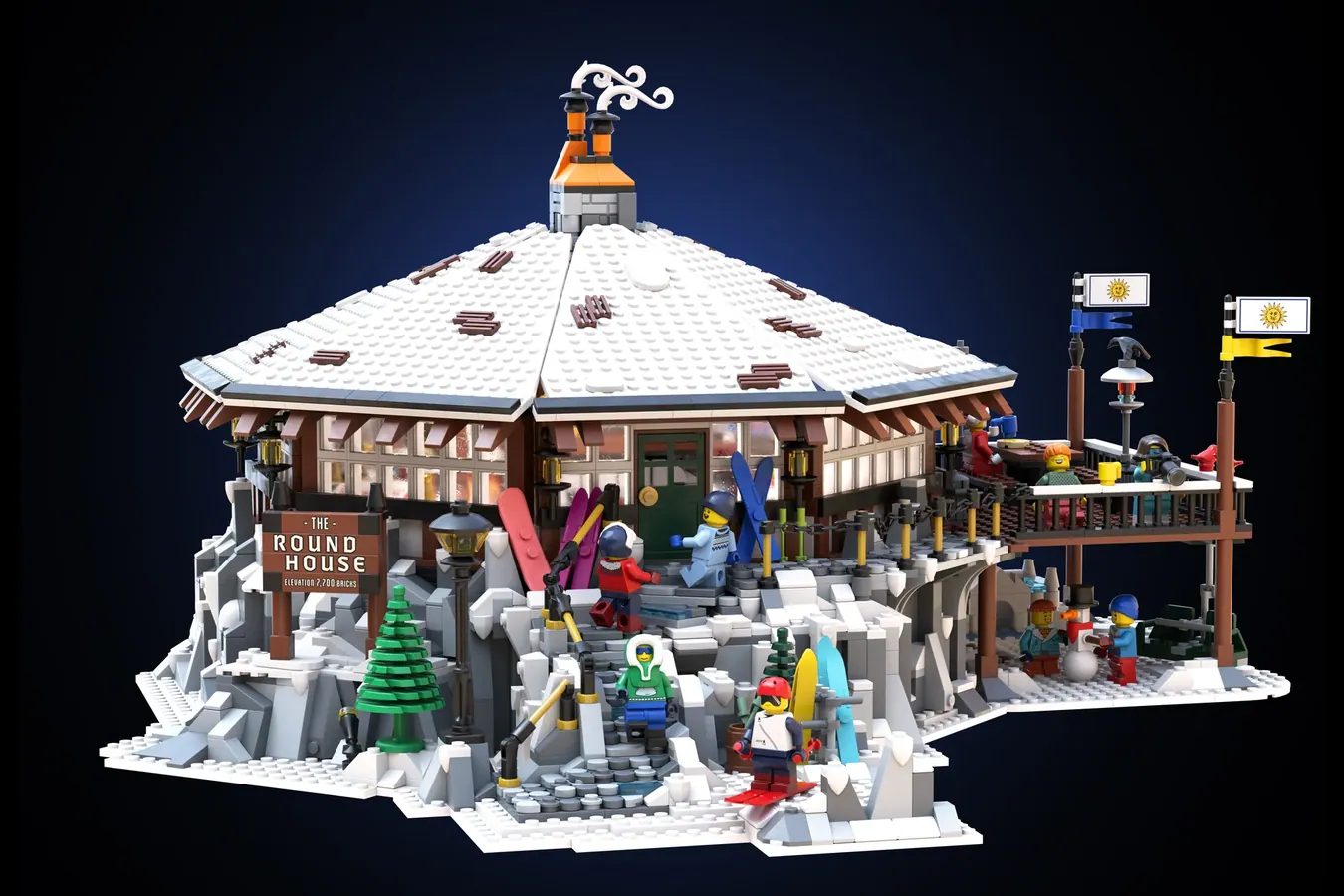 lego ideas round house ski lodge