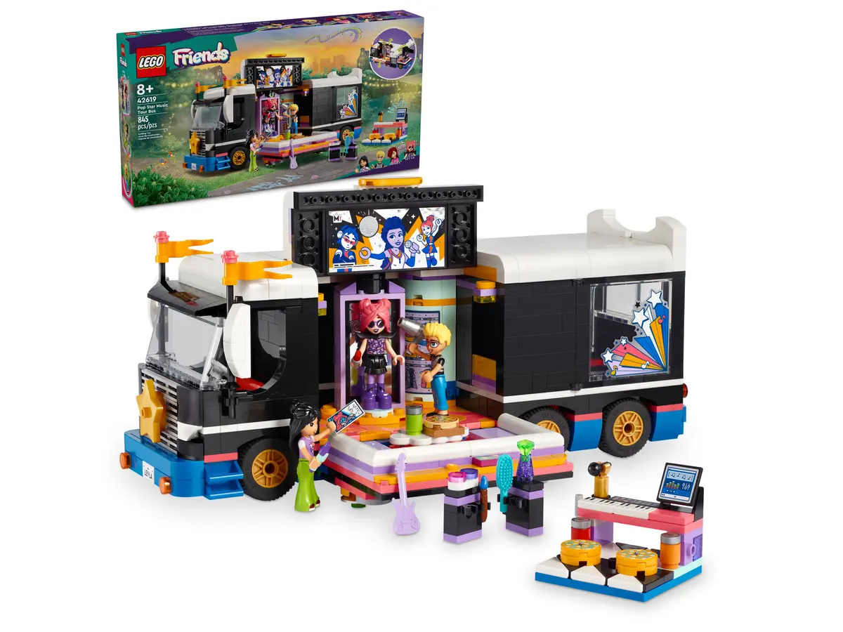 lego friends 42619 pop star music tour bus