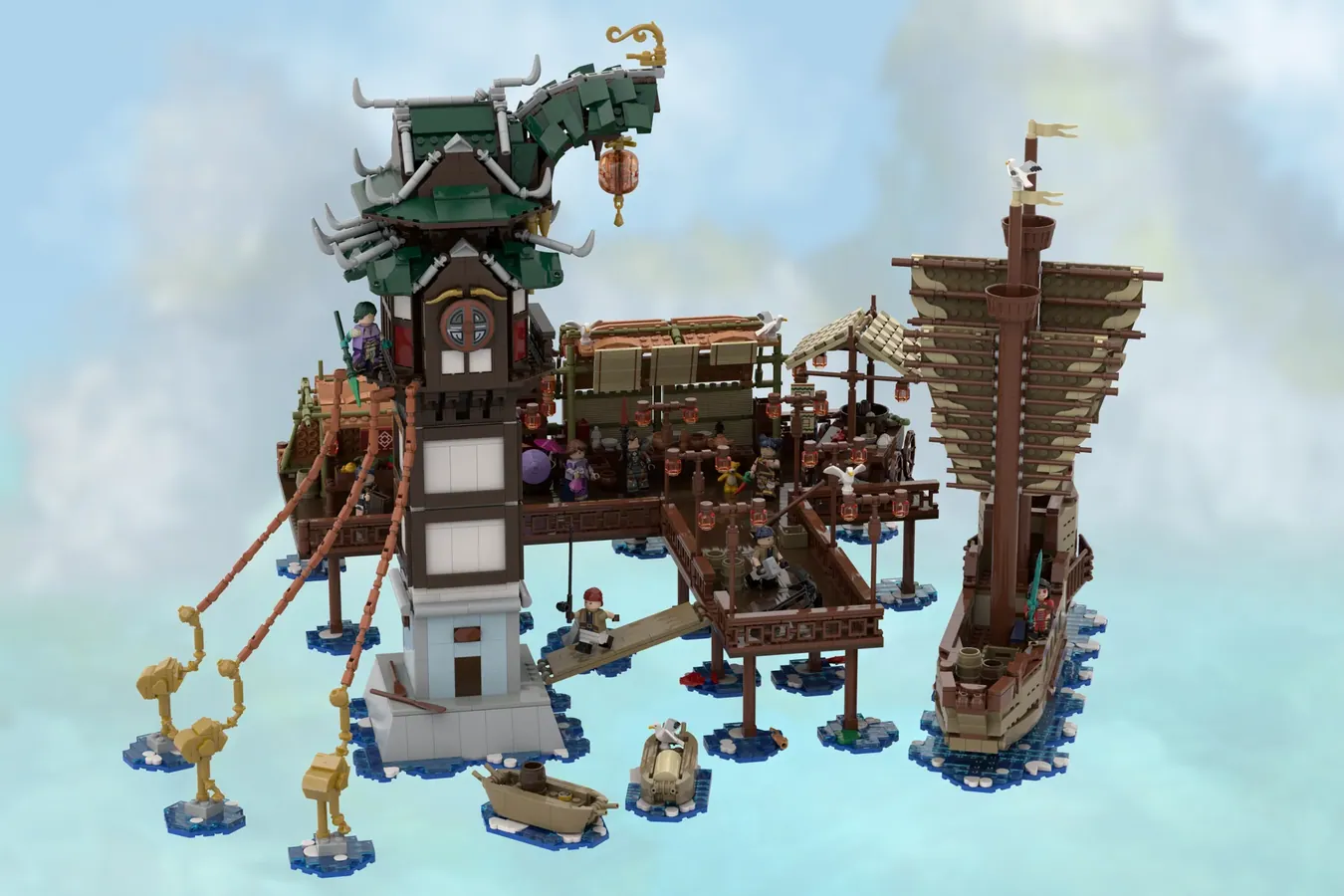 lego ideas genshin impact liyue harbor wharf