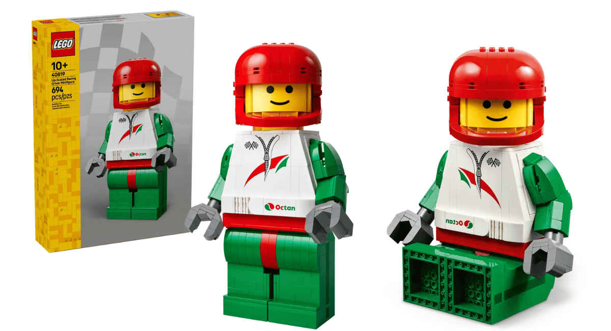 LEGO 40819 Up-Scaled Racing Driver Minifigure onthuld