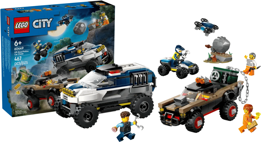 LEGO City 60449 Off-Road Police Car Chase onthuld – vanaf maart verkrijgbaar