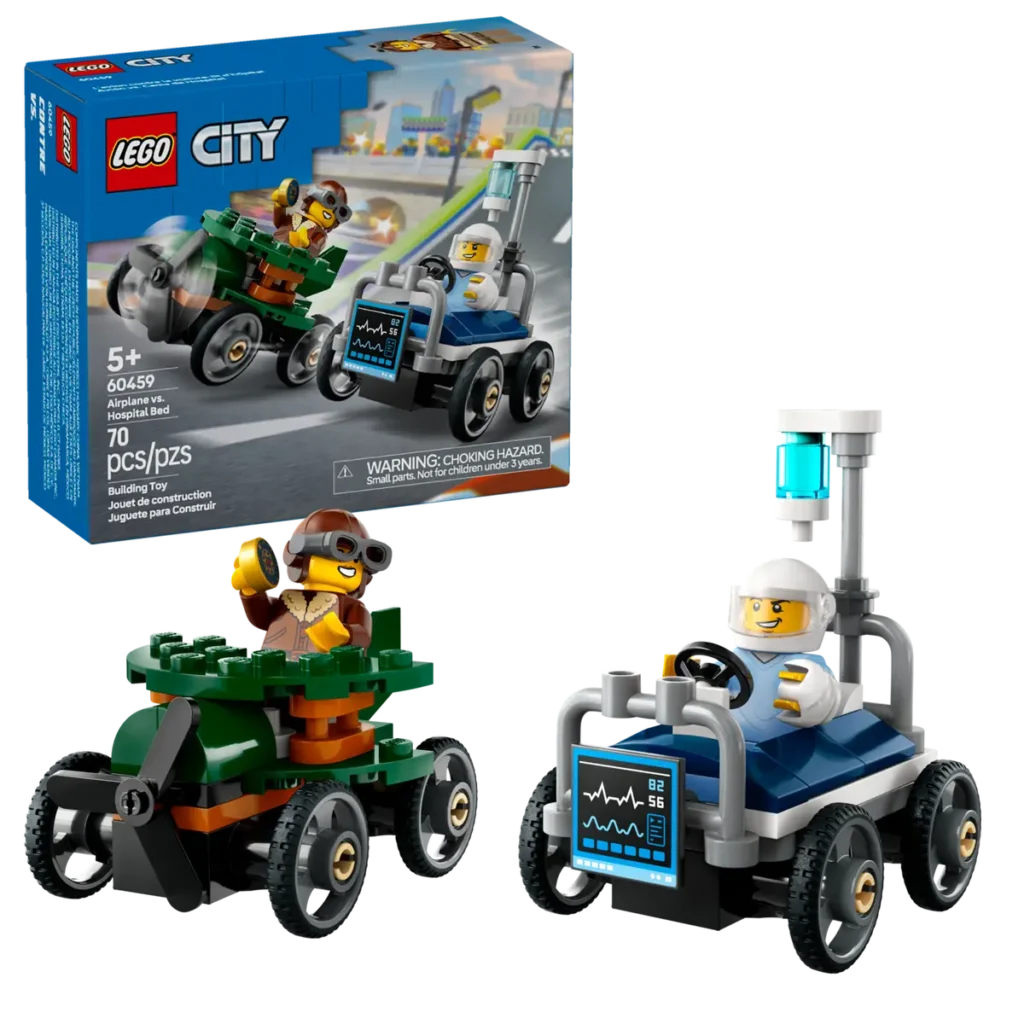 lego city 60459 airplane vs. hospital bed