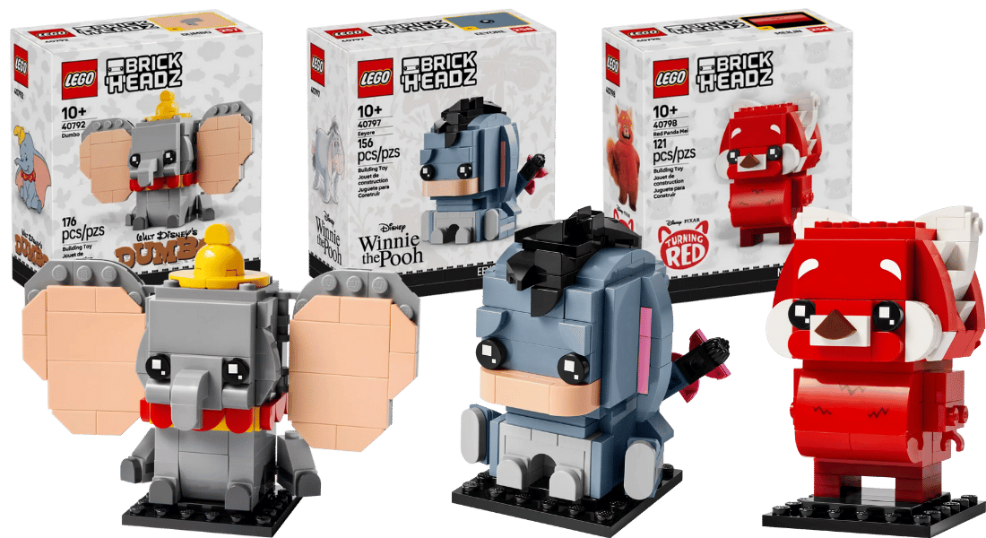 LEGO Disney Dombo, Iejoor en Rode Panda Mei BrickHeadz vanaf februari te koop