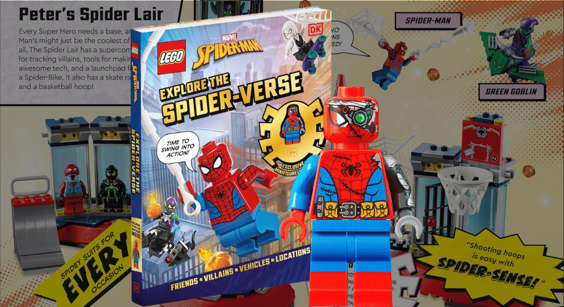 LEGO Spider-Man: Explore the Spider-Verse boek met exclusieve Cyborg Spider-Man Minifig verschijnt in mei
