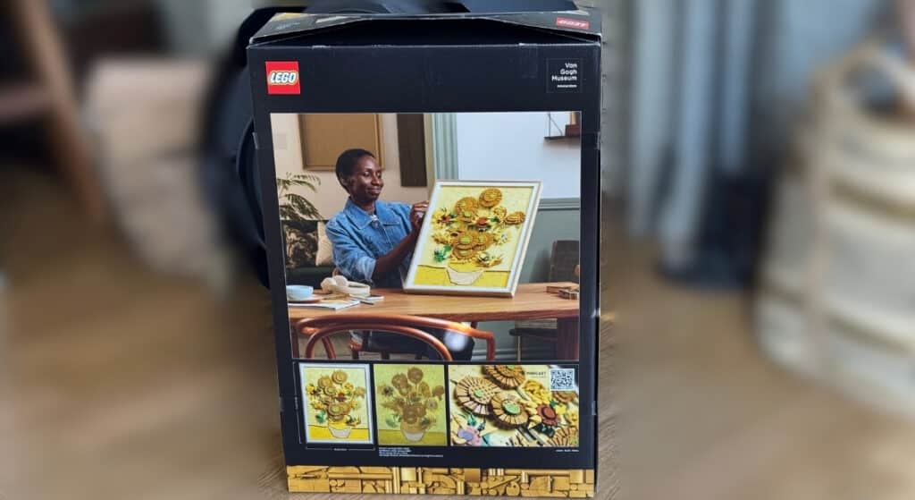 lego art 31215 vincent van gogh sunflowers doos achterkant