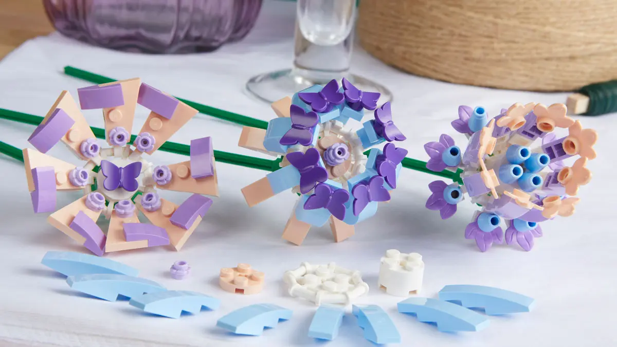 lego creatieve bloemenpakketten purple butterfly
