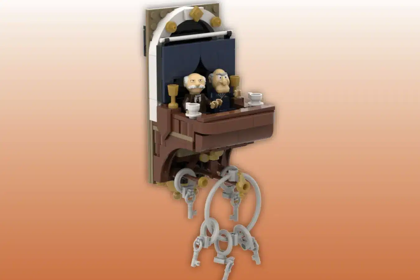 lego ideas muppets statler & waldorf's balcony key rack