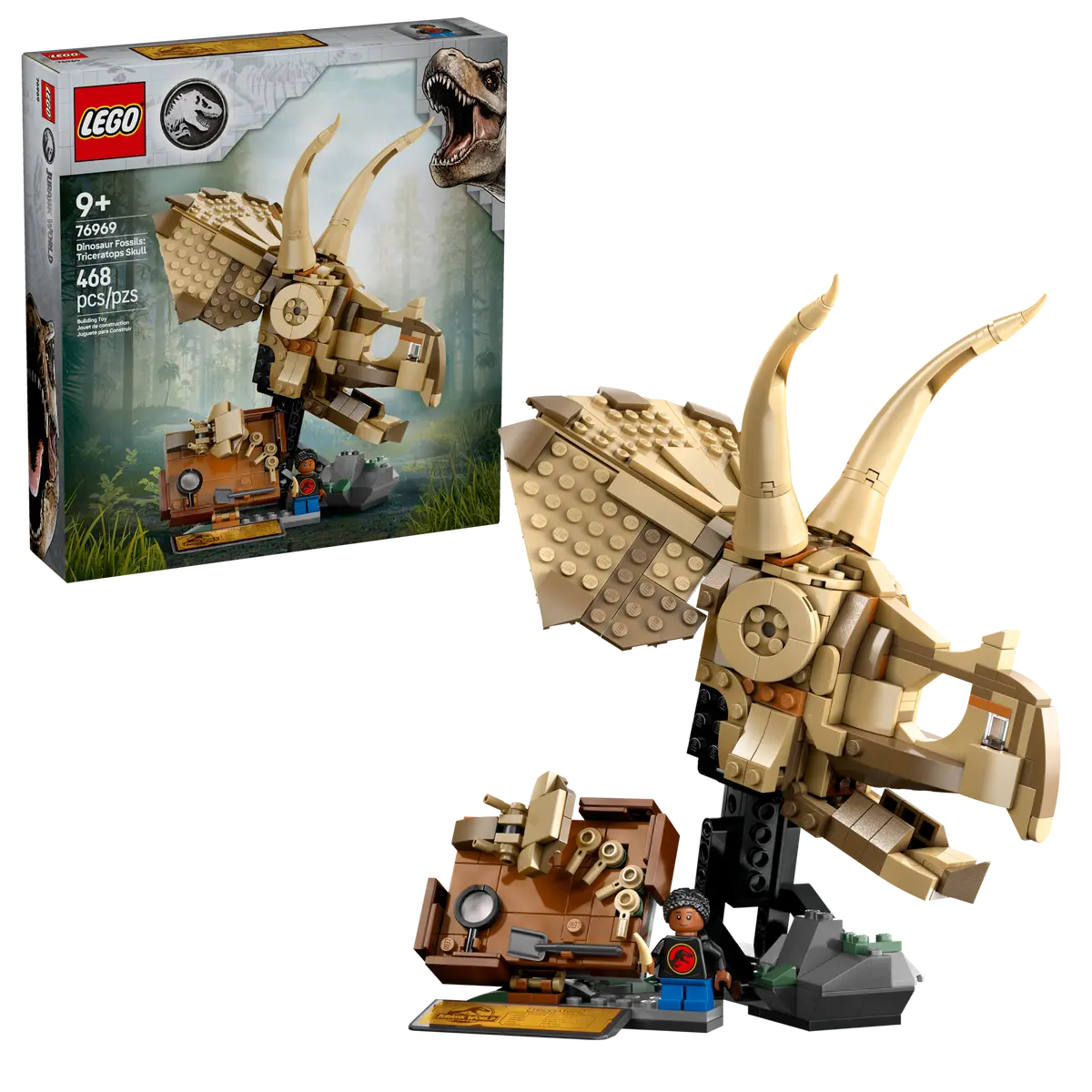 lego jurassic world 76969 dinosaur fossils triceratops skull
