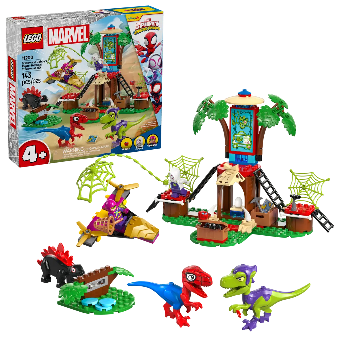 lego marvel 11200 spidey and gobbys raptor battle at tree house hq