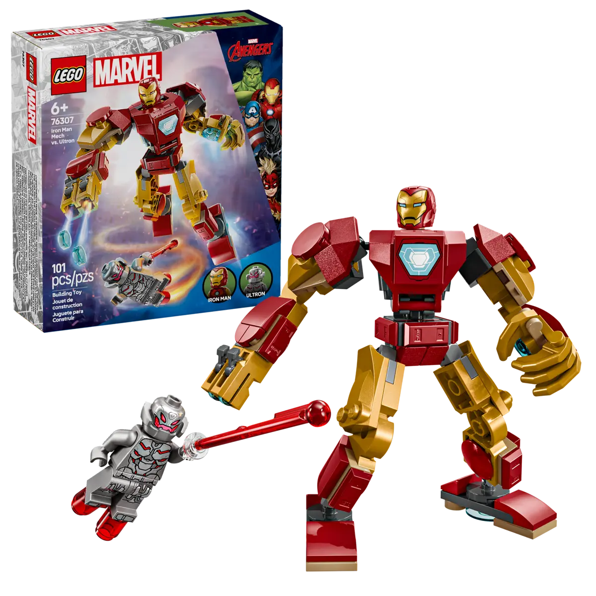 lego marvel 76307 iron man mech vs. ultron