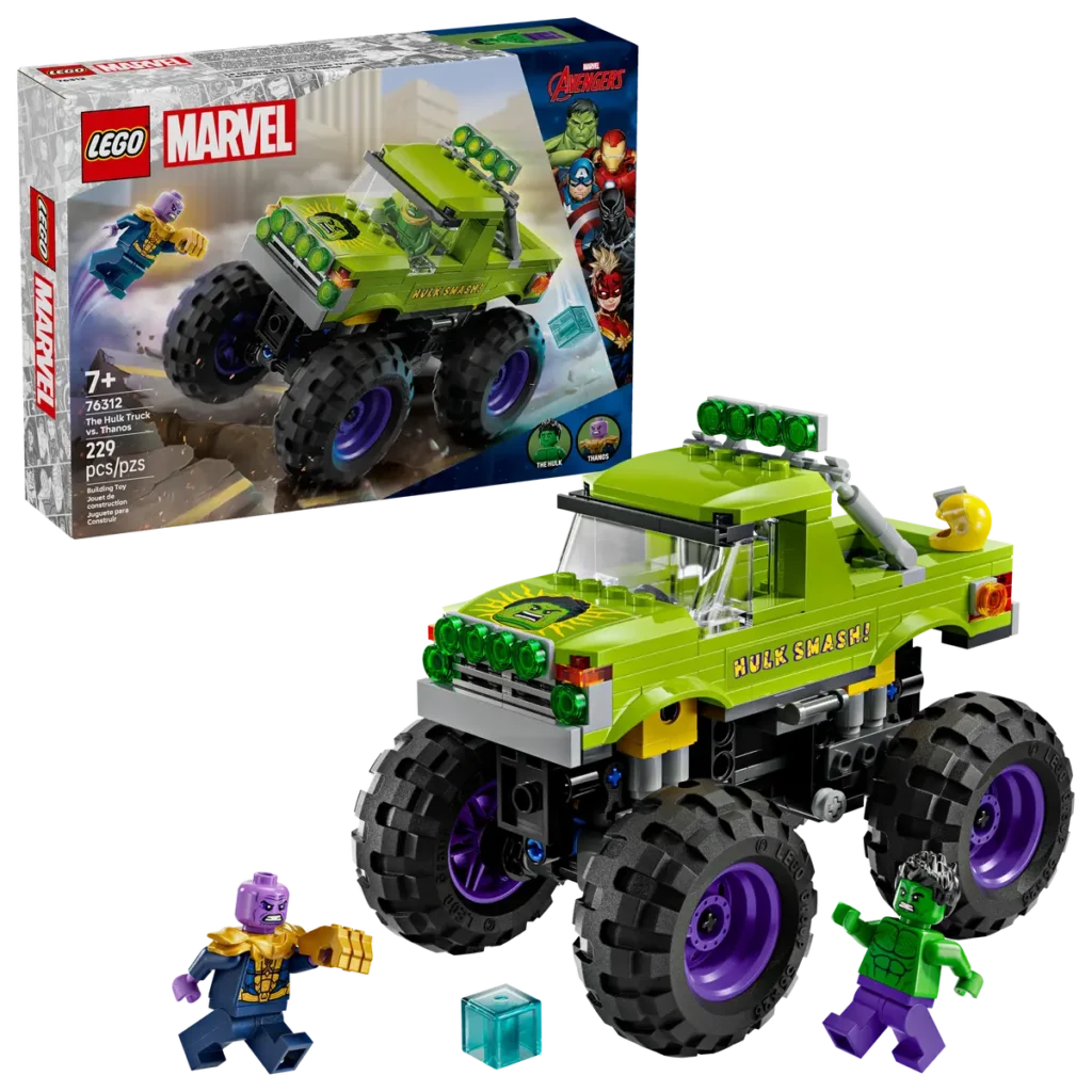 lego marvel 76312 the hulk truck vs. thanos