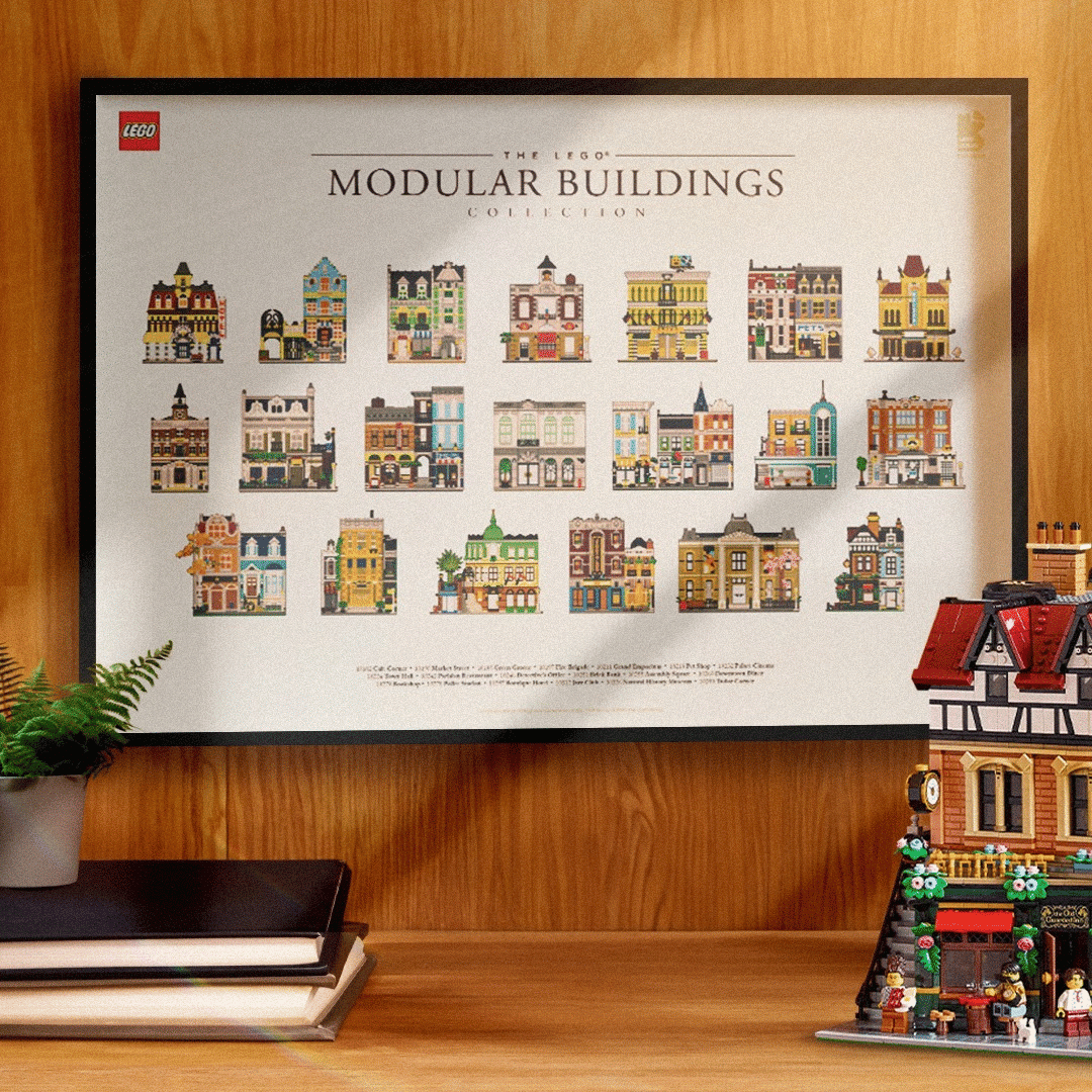 lego modular building 20th anniversary poster