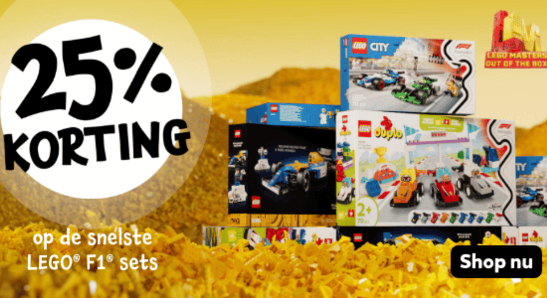 25% korting op LEGO F1 sets bij Intertoys