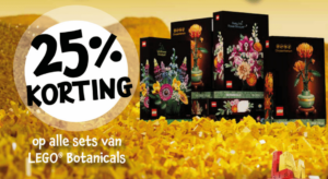 25% korting op alle lego botanicals