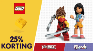 25% korting op geselecteerde lego ninjago en lego friends sets bij toychamp