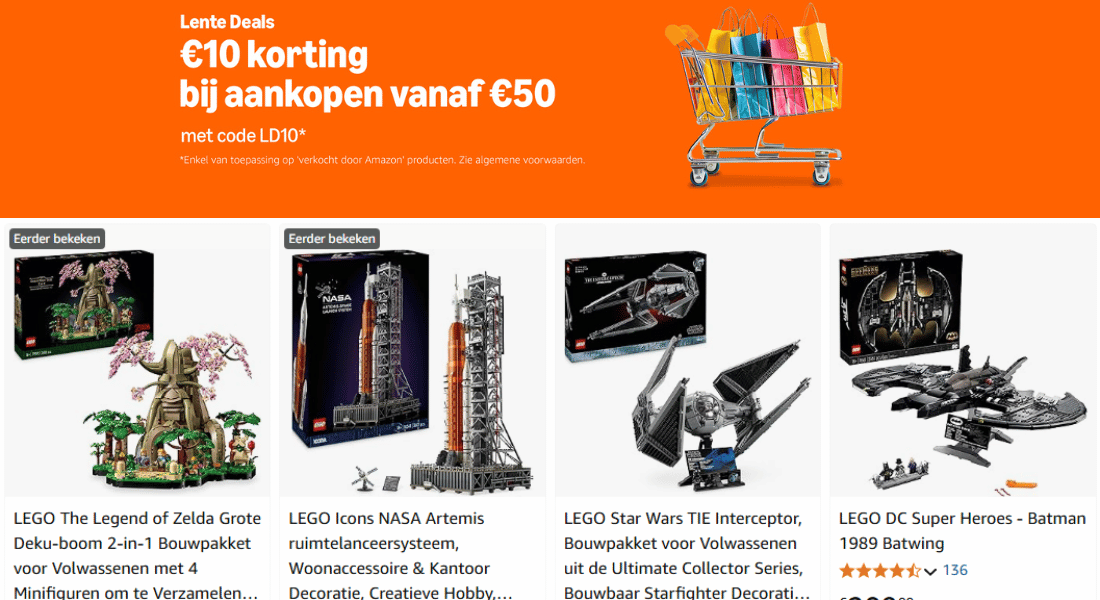 Amazon Lentedeals 2025 + €10 extra korting