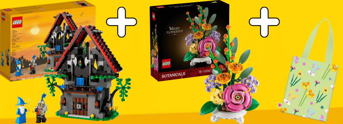 lego 40601 majisto's magical workshop + gratis lego pasen draagtas + gratis lego 40762 mixed flowerpot (1)