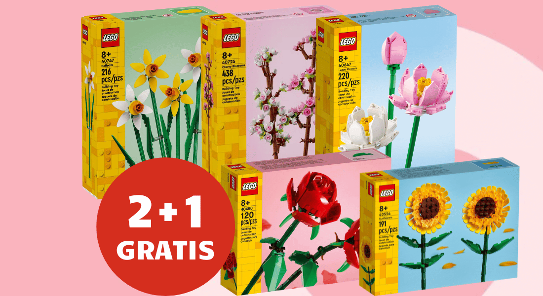 2+1 gratis op LEGO bloemen