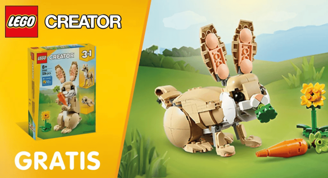 Krijg een gratis LEGO Creator Lief Konijn bij jouw bestelling
