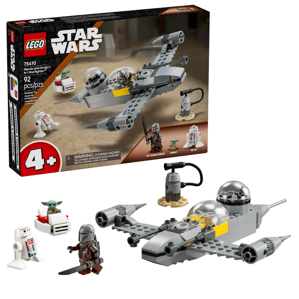 lego star wars 75410 mando and grogu’s n 1 starfighter