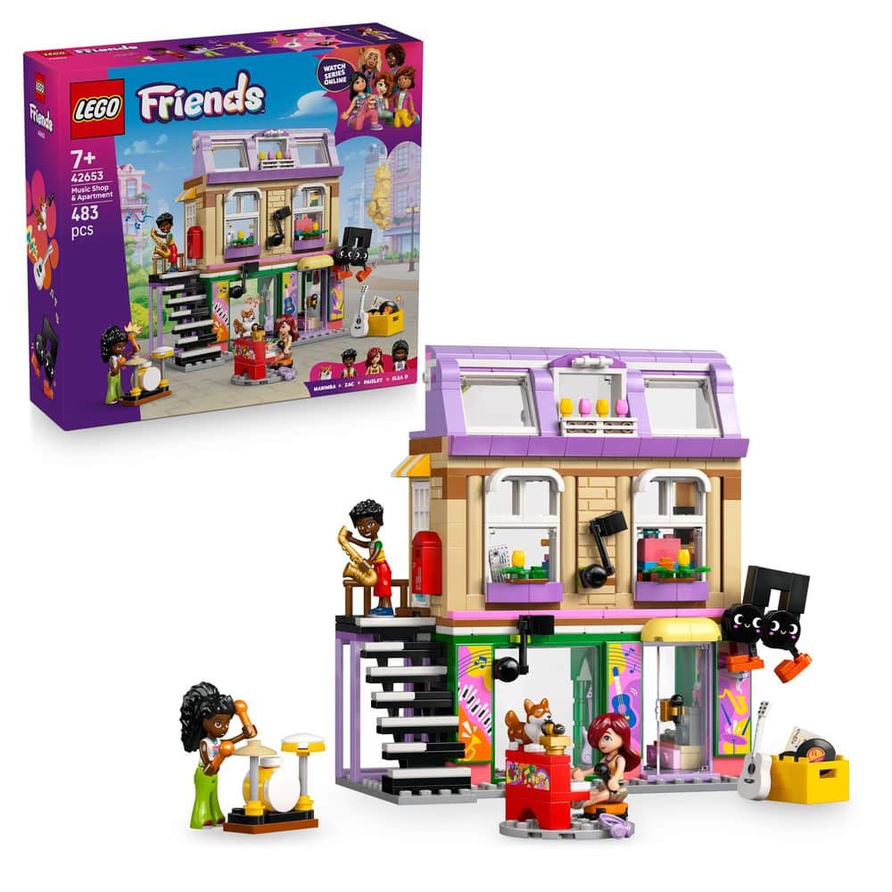 lego friends 42653 music shop & apartment