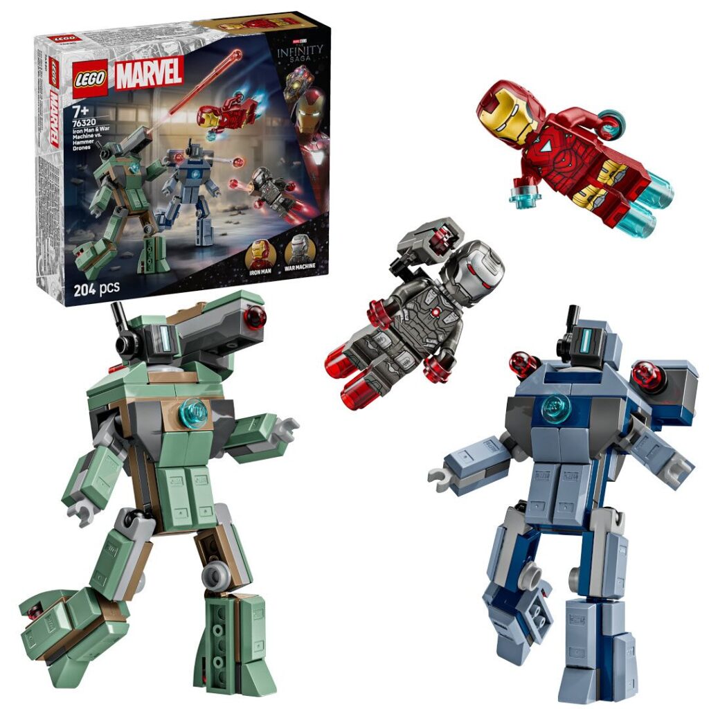 lego marvel 76320 iron man & war machine vs. hammer drones