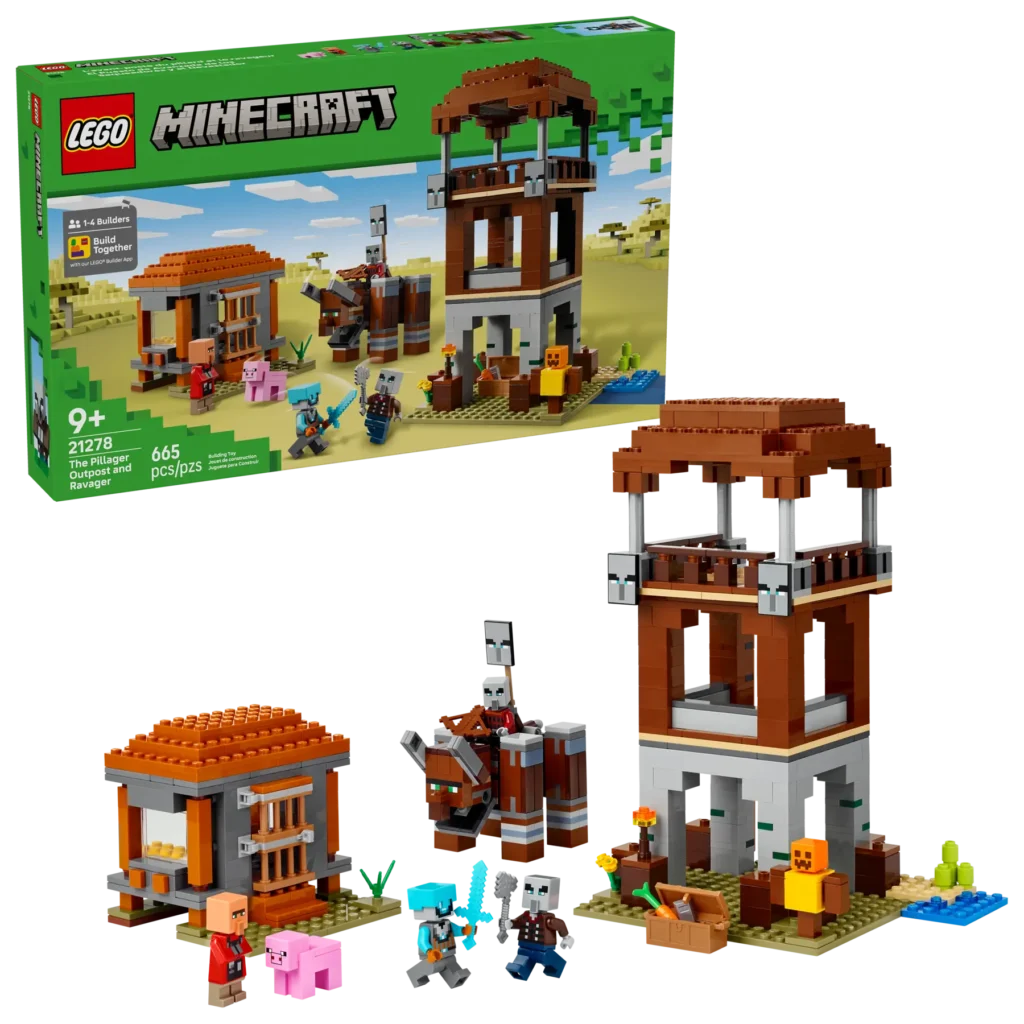 lego minecraft 21278 the pillager outpost and ravager (1)