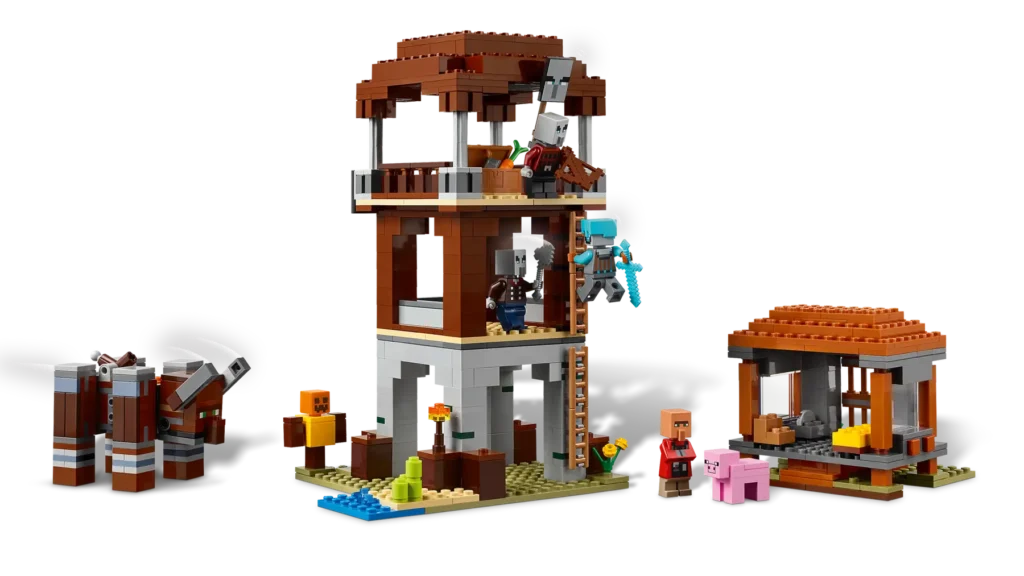 lego minecraft 21278 the pillager outpost and ravager (7)